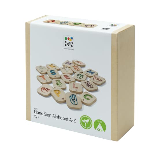 PlanToys Hand Sign Alphabet A-Z Wooden Tiles Set